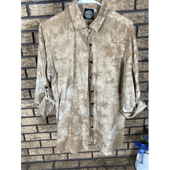 Vintage produce company linen button‎ up small - Picture 1 of 6
